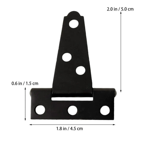 Image of Two Pack 2 Inch T Shape Rustproof Iron Light Duty Shed Hinge Strap Door Hinge for Cabinets Closets Gates and Furniture.
