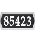 Reflective Address Numbers Sign With High Visibility Panels Weather Resistant Easy Mount For Front Porch Or Mailbox Post Boost Your Curb Appeal And Help Visitors Find Your Home At Night, showing house number 85423 on a black plaque with a silver border