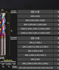 Front view of a round-nose bullnose end mill with colorful carbide flutes for CNC router use