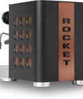 Professional Tca Espresso Machine Featuring Advanced Hybrid Pid Temperature Tuning And Upscale Copper Matte Black Chassis from the side view.