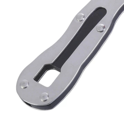 Close-up of Miniature Rough Wrench Tool for Automotive and Furniture Assembly, tight space quick fixes, everyday household repairs.