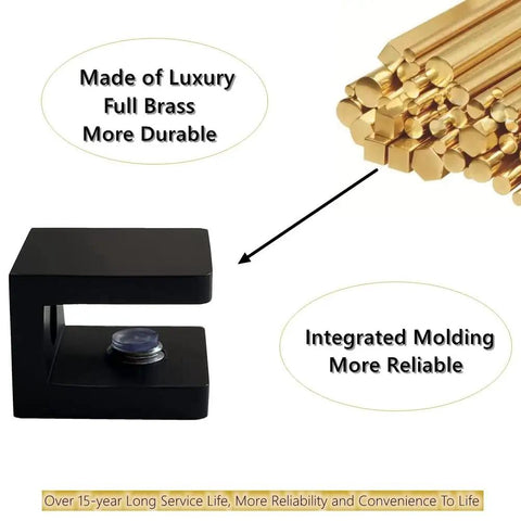 Brass Glass Clamp No Drill On Glass Holder And Shelf Bracket Clip Support For 8mm To 10mm Glass Matte Black Four Pack