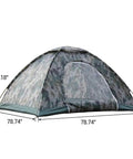 3-4 Person Camping Tent With Rain Fly And Carrying Bag Waterproof Family Dome Shelter For Festivals Backyard Hangouts Sleepovers And Lightweight Backpacking Weather Ready And Durable, shown with dimensions.