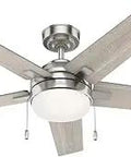 44 Inch Brushed Nickel Ceiling Fan With Reversible Motor And Installers Choice 3 Position Mount For Indoor Use Downdraft In Summer Updraft In Winter Quiet Energy Efficient Modern Style