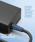 Close-up of 12V AC DC Power Adapter Replacement For Korg KA320 Power Supply showing flexible insulation on cable.
