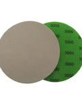 25 Pack Premium 5 Inch Hook Loop Sandpaper Discs Wet Dry Grit Levels 1000 To 5000 Silicone Carbide, featuring 3000 grit discs.