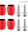 Pro Grade Bicycle Brake Olive Connecting Insert Kit For Avid SRAM Hydraulic Disc Brakes, CNC Aluminum And Stainless Steel Construction, Stealth A Majig Quick Install, Red Color, Four Sets with wrench and connectors.