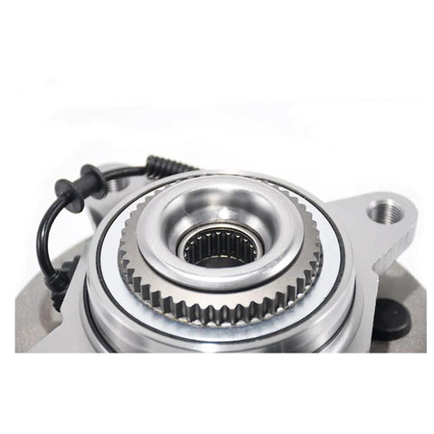 Close-up of front wheel bearing hub assembly with ABS for Ford F150 2004 to 2008 and Lincoln Mark LT 2006 to 2008 6 lug hubs
