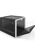 Open Large Capacity Medication Lock Box With Code Lock For Fridge Or Cabinet Safe Storage, black and transparent design