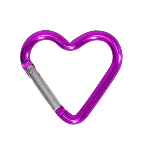 Heart Shaped Carabiner Clip Made From Aluminum Alloy For Keychains And Gear Heavy Duty Lightweight Spring Snap Hook Pink Rustproof