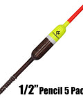 High Visibility Balsa Fishing Floats Assortment Spring Bobbers One Half Inch Pencil Style Five Pack For Crappie Panfish Walleyes