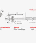 Technical diagram of Five Pack NO Normally Open NPN Inductive Proximity Sensor Switch M8 Detector with 2mm sensing distance.