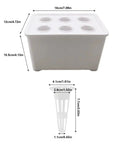 Six Holes Seedling Kit For Hydroponics Growing System shown with dimensions on a white background