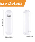 Size dimensions of Clear PU Self Adhesive Recessed Finger Pulls 4 Pack Oval Sliding Door Handles for glass doors and cabinets