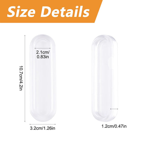 Size dimensions of Clear PU Self Adhesive Recessed Finger Pulls 4 Pack Oval Sliding Door Handles for glass doors and cabinets