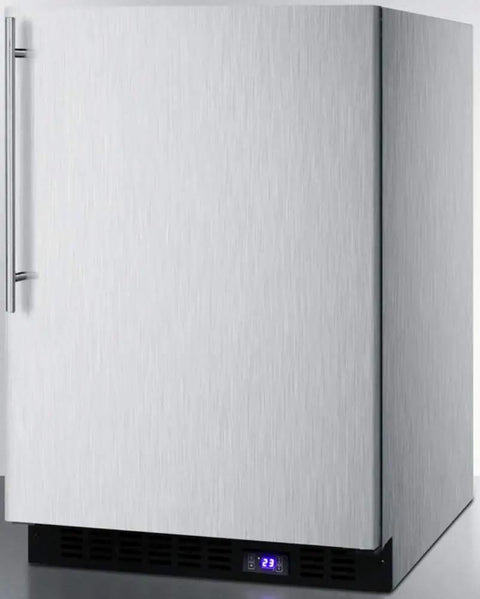 Top Shelf Under Counter Upright Freezer Sporting A Sleek Chrome Clad Design For Smart Kitchen Organization And Heavy Duty Cold Storage That Locks In Freshness Daily While Saving Prime Counter Space Without Breaking The Bank, chrome finish.