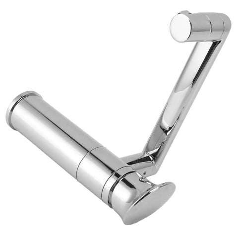 Maqulae Metal Basin Faucet with Hose, Single Hole Sink Tap for Kitchen with modern crossbar design and shiny metal finish.