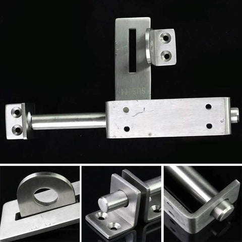 Heavy Duty Stainless Steel Sliding Bolt Door Latch With Zero Drama Install And Rock Solid Body Featuring Smooth Automatic Return Action Left Or Right Mount For Barn Doors Cabinets Silver 170Mm Size close-up view showing the latch mechanism.