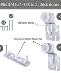 Sliding Door Roller Kit For Top Hung Wardrobe And Closet Doors, Five Piece Replacement Set With Front And Rear Rollers