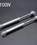 Heavy Duty Gas Hydraulic Struts Pair Delivering Smooth Soft Close Assist For Sturdy Flip Doors And Large Toy Box Lids, 100N force, steel material.