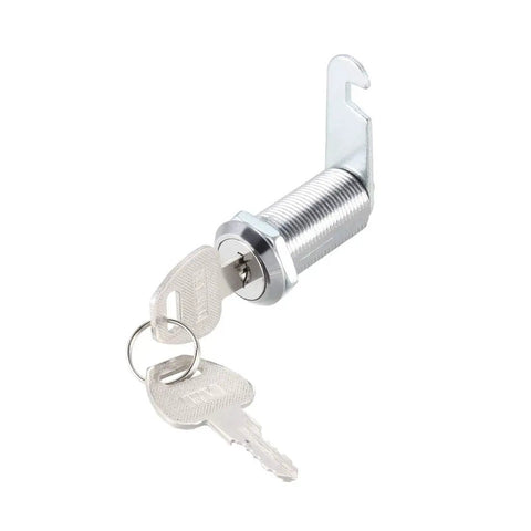 Tumbler Cam Lock Set 1-3/8 Inch Cylinder Length Fits 1-1/8 Inch Panel Thickness Keyed Different Zinc Alloy Chrome Plated with Keys