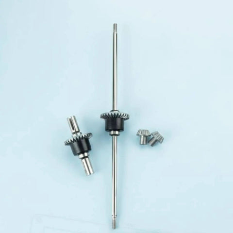 Front And Rear Differential Gear Set For RC Cars, Steel Gear Assembly With 12T Drive Gear, Upgrade Replacement Kit For Training, Tuning, And Stable, Balanced Motion, Easy Install. RC car steel gear set with shafts and pinion gears