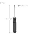 Badass Mini Phillips Screwdriver Set Four Millimeter Cross Heads With Slick Comfort Grips For Quick Tech And Watch Repairs Premium Steel Shaft Is A Total Game Changer For A Ten Piece Kit, 4.25 inch screwdriver with 4mm tip, black handle.