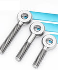 2 Pack 304 Stainless Steel M12 90mm Machinery Shoulder Swing Lifting Eye Bolts For Heavy Lifting And Rigging Durable Eye Bolts With 10.2mm Hole And 19.5mm Ring Ideal For Hoists Cranes And Workshop Use, shown from side view