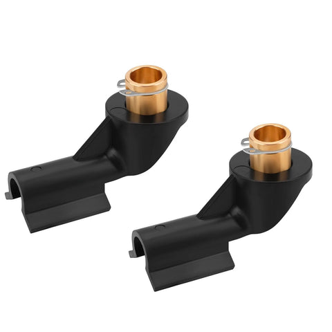 Jerbor 2PCS brass ATV gear shifter rod linkage bushings with black housings and metal retaining clips