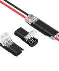 20 Pack Double-Wire Push-In Connectors With Locking Buckle, Quick 2-Pin Terminal Blocks, No Wire Stripping Required, DIY Friendly, Easy Connectors