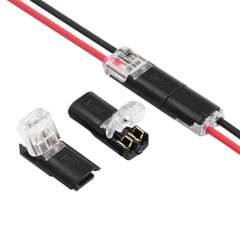 20 Pack Double-Wire Push-In Connectors With Locking Buckle, Quick 2-Pin Terminal Blocks, No Wire Stripping Required, DIY Friendly, Easy Connectors