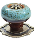 Top Shelf 10 Pack Retro Ceramic Cabinet Knobs Vintage Petal Drawer Pulls With Rustic Zinc Alloy Mounts, 31mm ceramic knob.