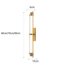 JGSYD Led Modern Wall Lamp Indoor with Remote Control Wall Light 2700K-6500K Dimmable Wall Sconce size 70Cm in gold finish.