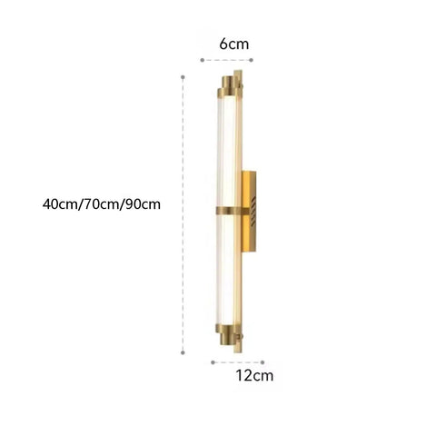 JGSYD Led Modern Wall Lamp Indoor with Remote Control Wall Light 2700K-6500K Dimmable Wall Sconce size 70Cm in gold finish.