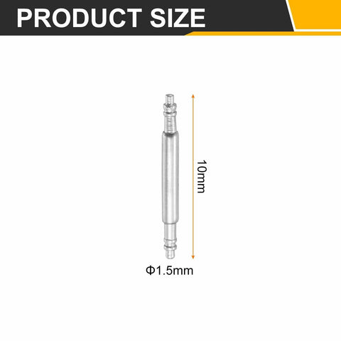 Straight Up Premium Stainless Steel Watch Spring Bars 10Mm Wide With 1 5Mm Thickness 8 Piece Kit showing size and detail.