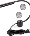 Handy Magnetic Sewing Machine Light With 60 LED COB, Flexible 12 Inch Gooseneck, power cord, and two mounting discs shown.
