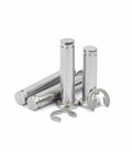 Heavy Duty Stainless Steel Flat Head Dowel Pins With Slick Cylindrical Pilot Rolls And Reinforced Shaft Circlips for precise alignment