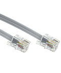 RJ9 4P4C 4 Conductor Flat Telephone Extension Cable 7Ft 2 Pack With Gold Plated Contacts, flexible flat cords with clear connectors