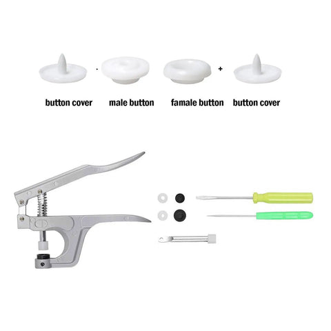 Snap Button Kit With Pliers, 150 Sets In 15 Colors, Plastic Snap Fasteners with tools for Sewing, Clothing And Craft Projects.