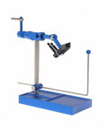 Compact Fly Tying Vise With Adjustable Head For Precise Hook Gripping, All Metal Bench Tool In Blue, Desktop Fly Tying Vise For Serious Hobbyists, Built Like A Beast, Smooth Operation, Easy Clamp, blue metal with base