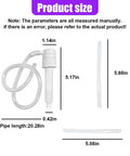 Product size image of No Sweat Hand Pump For Standard Quart Bottles With Dual Suction Tubes And 28 Millimeter Caps showing dimensions.