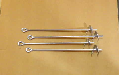 Half Inch By Thirty Inch Screw Anchor Set With Four Inch Helix Pack Of Four Galvanized Anchors for securing outdoor structures