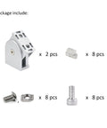 20x40 Aluminum Extrusion Pivot Joint Kit With End Brackets And Zinc Alloy Hinges Plus Hardware Including Cup Screws T Nuts And M5 Bolts For Sturdy 2040 Profile Builds, 2 brackets and hardware