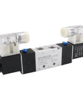 Industrial Pneumatic Solenoid Air Valve 110VAC Five Way Two Position Double Coil Pilot Operated Electrical Control, Model 4V220-08