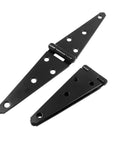Beefy Heavy Duty Strap Concealed Door Hinges Set, 2 Pack Black Hinge With Screws, Rotating Design, Built Tough For Fence Wood Gate And Cabinet
