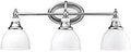 Pocelona Bath 3 Light Vanity Light In Chrome With Cased Opal Glass Sleek Finish Damp Location Rated Modern Bathroom Fixture