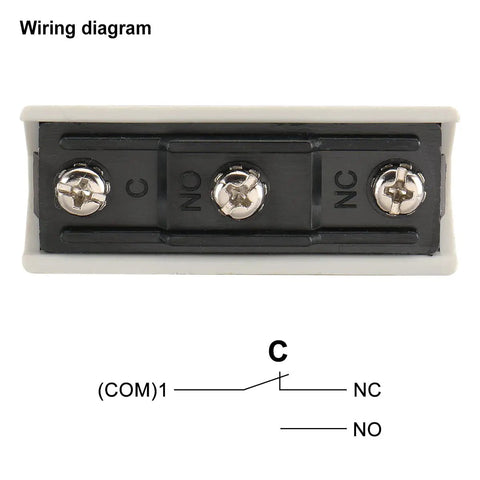 Wiring diagram for One-Way Action Short Hinge Roller Lever Limit Switch 1NO 1NC SPDT 10A 250VAC Heavy Duty Industrial
