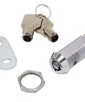 Slick Chrome Tubular Cam Lock Two Pack Including Keyed Alike Keys And One Point Five Inch Cylinder For Rv Camper Cabinets And Storage Lockers Top Shelf Hardware Upgrade No Sweat Install components with keys and mounting plate.