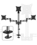 Triple Monitor Arm Desk Mount Holds 15 To 27 Inch Screens Rock Solid Aluminum Build with adjustable height and VESA bracket