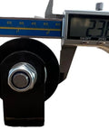 Beefy 12 Inch Sliding Gate Guide Roller With Removable Axle Bolts Black Hard Rubber Wheel Weld On Mount Heavy Duty Steel Bracket
